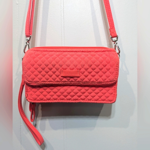Vera Bradley Handbags - Vera Bradley RFID All In One Crossbody Wallet In Bright Coral